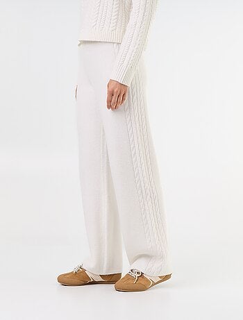 Pantalon large en maille tricot