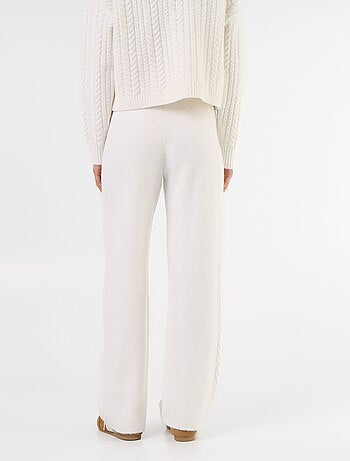 Pantalon large en maille tricot