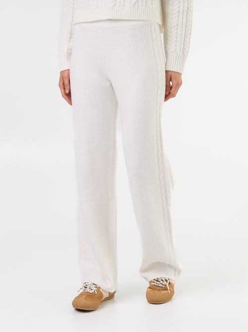 Pantalon large en maille tricot - Kiabi