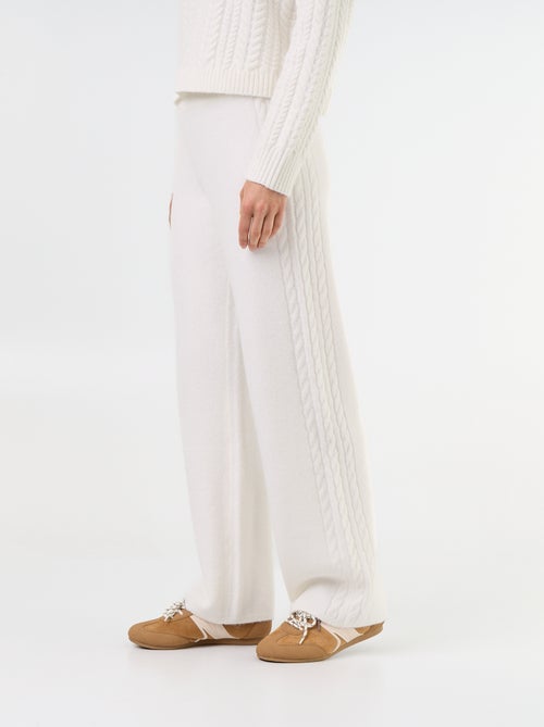 Pantalon large en maille tricot - Kiabi
