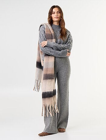 Pantalon large en maille tricot