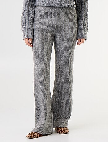 Pantalon large en maille tricot