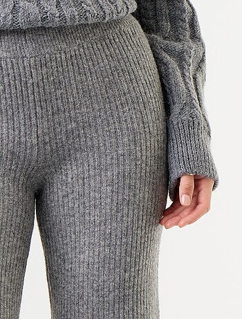 Pantalon large en maille tricot