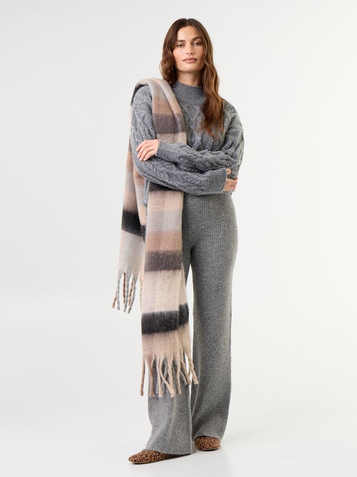 Pantalon large en maille tricot - Kiabi