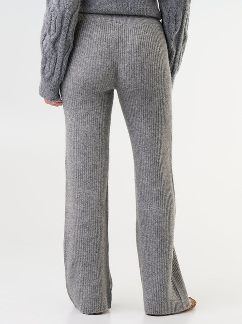Pantalon large en maille tricot - Kiabi
