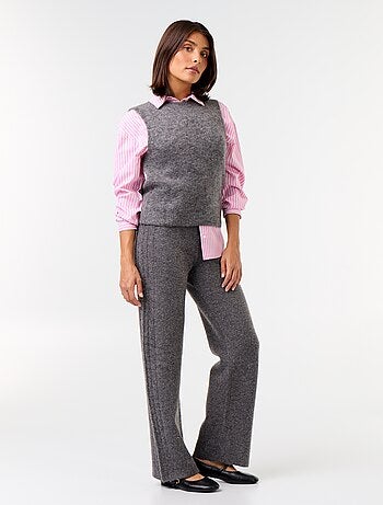 Pantalon large en maille tricot