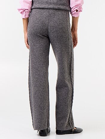 Pantalon large en maille tricot