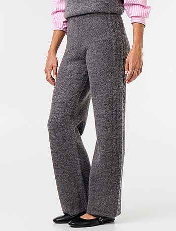 Pantalon large en maille tricot