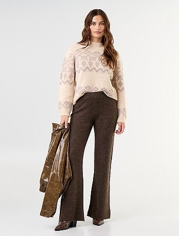 Pantalon large en maille tricot