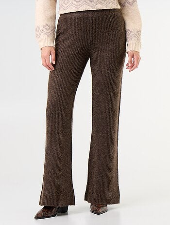 Pantalon large en maille tricot