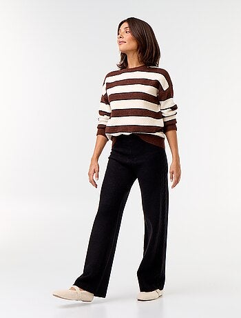 Pantalon large en maille tricot