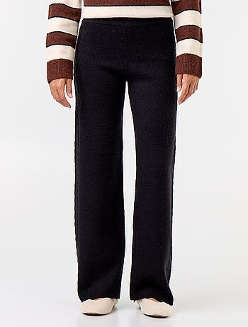 Pantalon large en maille tricot