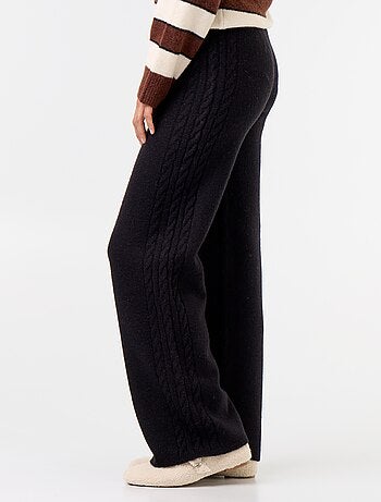 Pantalon large en maille tricot