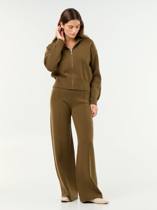 Pantalon large en maille tricot - Kiabi Pantalon large en maille tricot - Kiabi