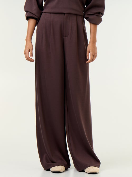 Pantalon large en matière douce - Kiabi