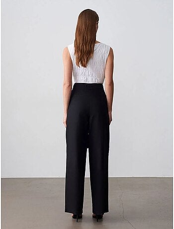 Pantalon large en mélange de lin avec ceinture dilvin