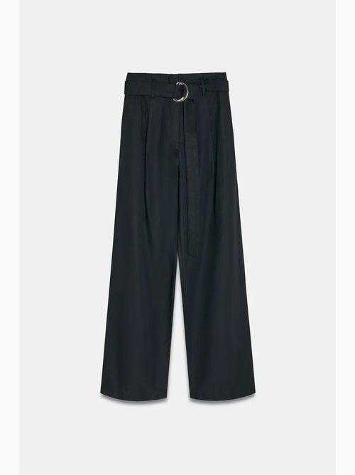 Pantalon large en mélange de lin avec ceinture dilvin - Kiabi Pantalon large en mélange de lin avec ceinture dilvin - Kiabi