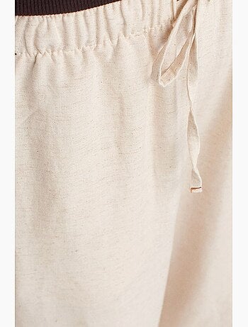 Pantalon large en mélange de lin dilvin