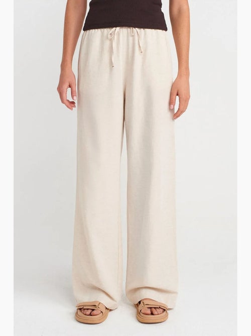 Pantalon large en mélange de lin dilvin - Kiabi Pantalon large en mélange de lin dilvin - Kiabi