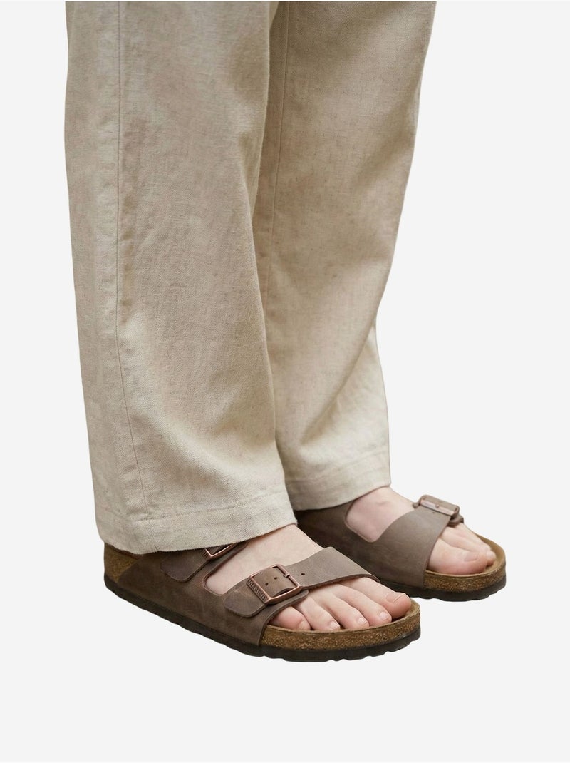 Pantalon large en mélange de lin pour femme my fashion Beige naturel - Kiabi