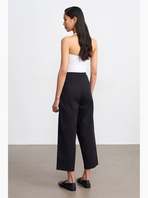 Pantalon large en popeline de coton, taille haute dilvin - Kiabi