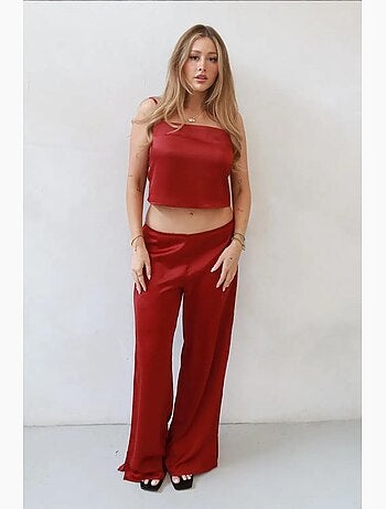 Pantalon large en satin hiccup