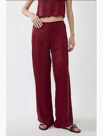 Pantalon large en satin hiccup