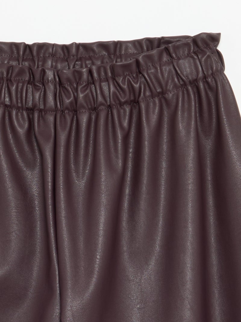 Pantalon large en simili Violet - Kiabi