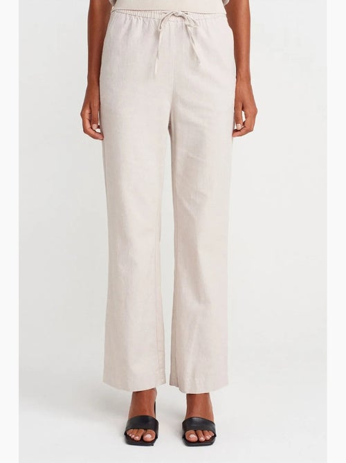 Pantalon large en tencel à taille coulissée dilvin - Kiabi Pantalon large en tencel à taille coulissée dilvin - Kiabi