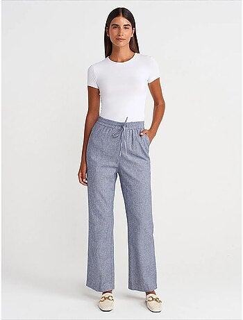 Pantalon large en tencel à taille coulissée dilvin