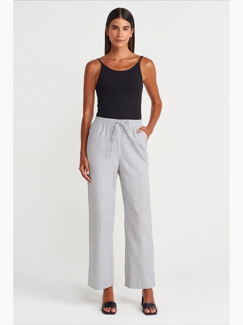 Pantalon large en tencel à taille coulissée dilvin - Kiabi Pantalon large en tencel à taille coulissée dilvin - Kiabi