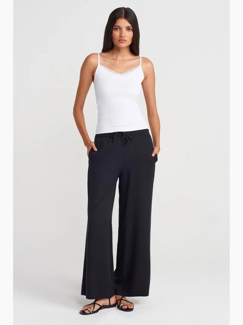 Pantalon large en tencel à taille coulissée dilvin - Kiabi Pantalon large en tencel à taille coulissée dilvin - Kiabi