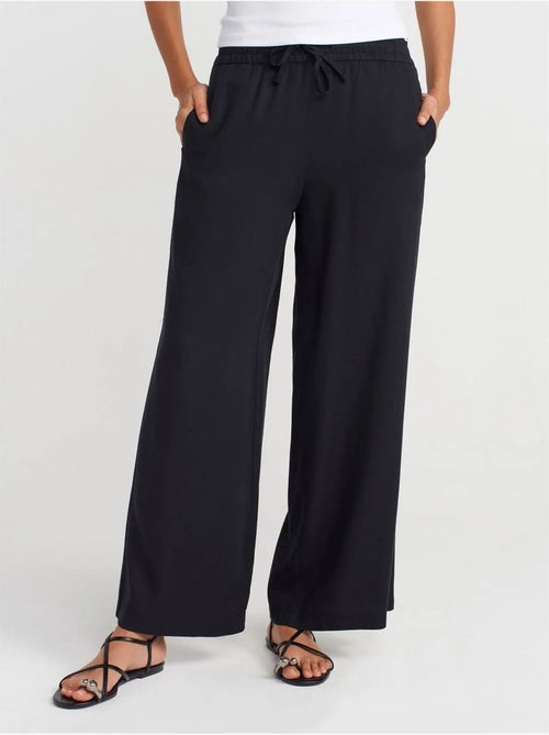 Pantalon large en tencel à taille coulissée dilvin - Kiabi Pantalon large en tencel à taille coulissée dilvin - Kiabi