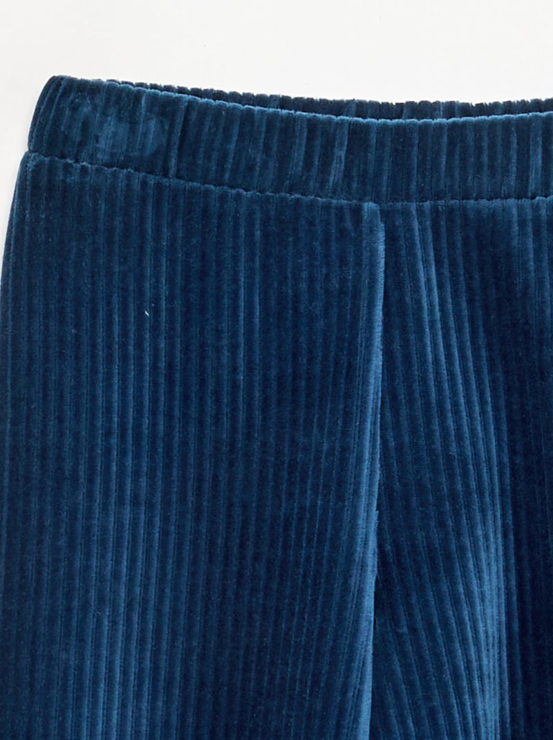 Pantalon large en velours côtelé Bleu - Kiabi