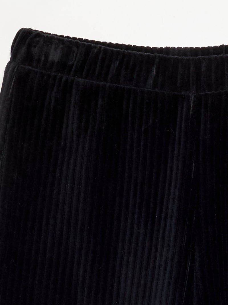 Pantalon large en velours côtelé Noir - Kiabi
