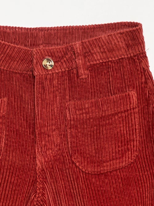 Pantalon large en velours uni - Kiabi