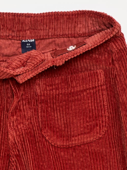 Pantalon large en velours uni - Kiabi