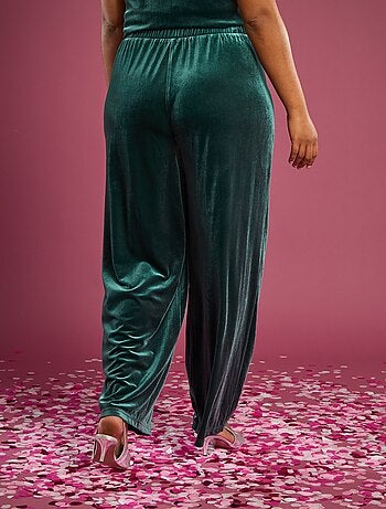 Pantalon large en velours uni