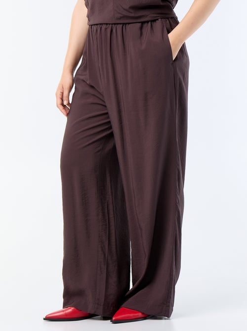 Pantalon large en viscose fluide - Kiabi