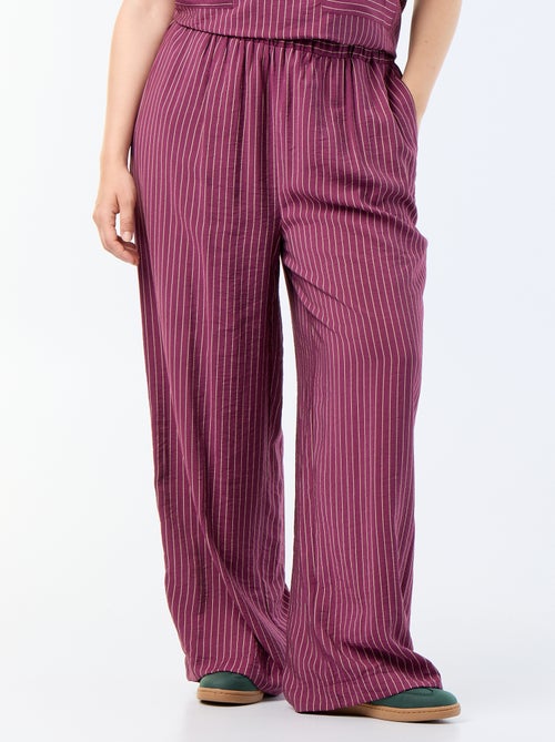 Pantalon large en viscose fluide - Kiabi