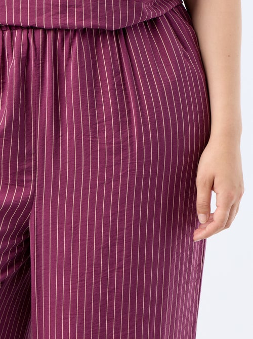 Pantalon large en viscose fluide - Kiabi