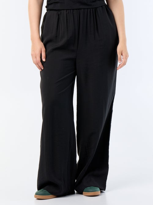 Pantalon large en viscose fluide - Kiabi