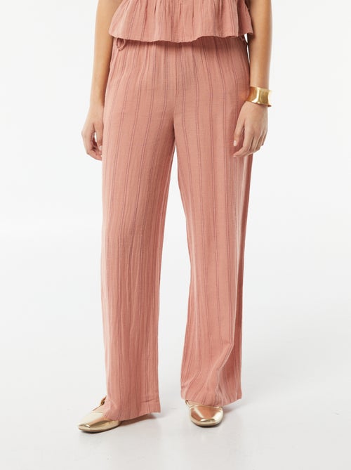 Pantalon large et fluide avec motif - Kiabi