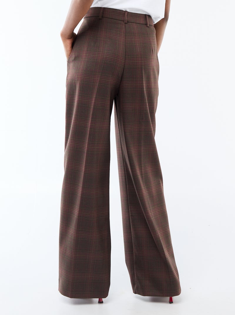 Pantalon large femme à motif fantaisie Marron - Kiabi