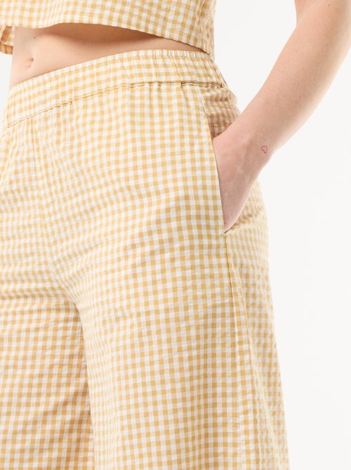 Pantalon large femme à taille élastiquée - Kiabi