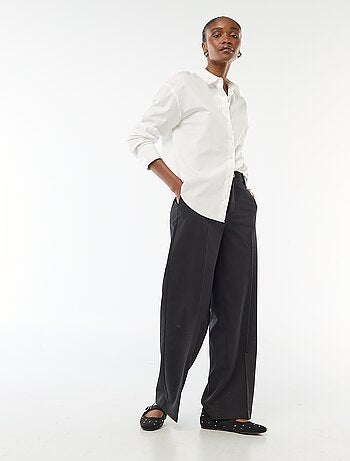 Pantalon large femme à taille haute
