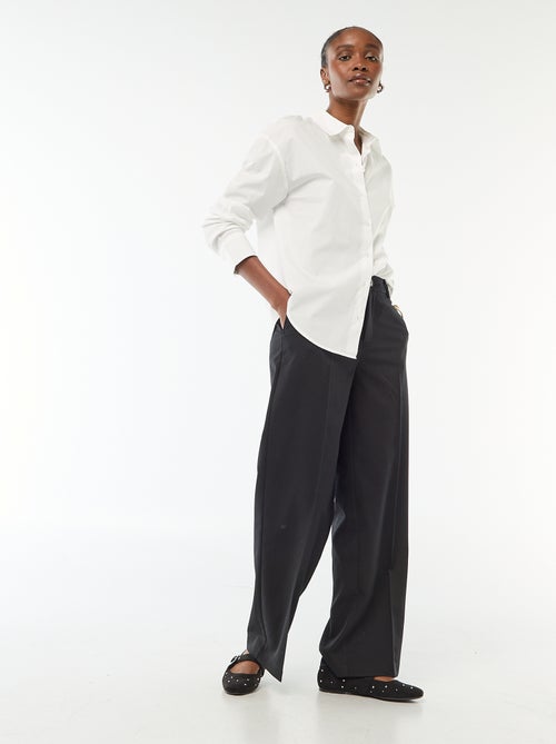 Pantalon large femme à taille haute - Kiabi Pantalon large femme à taille haute - Kiabi