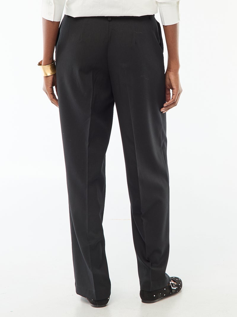 Pantalon large femme à taille haute Noir - Kiabi