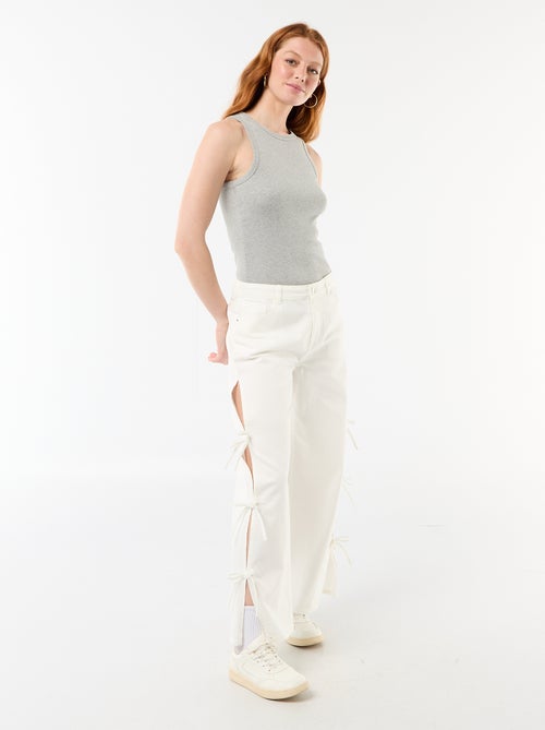 Pantalon large femme à taille standard - Kiabi