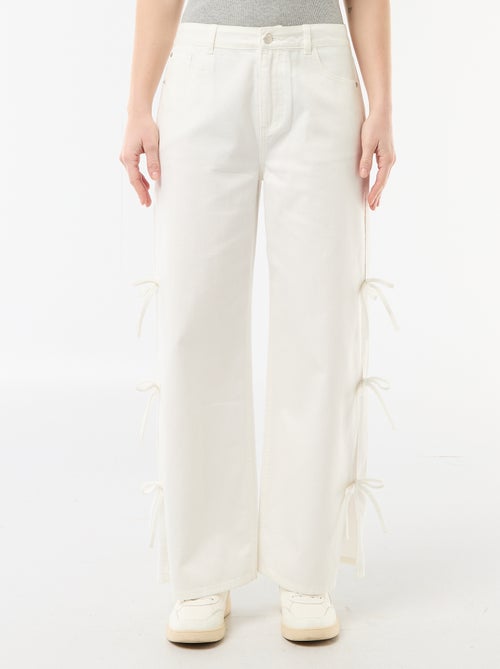 Pantalon large femme à taille standard - Kiabi
